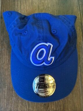 New Era Atlanta Braves Adjustable Baseball Cap - Royal Blue with 'a' Patch
